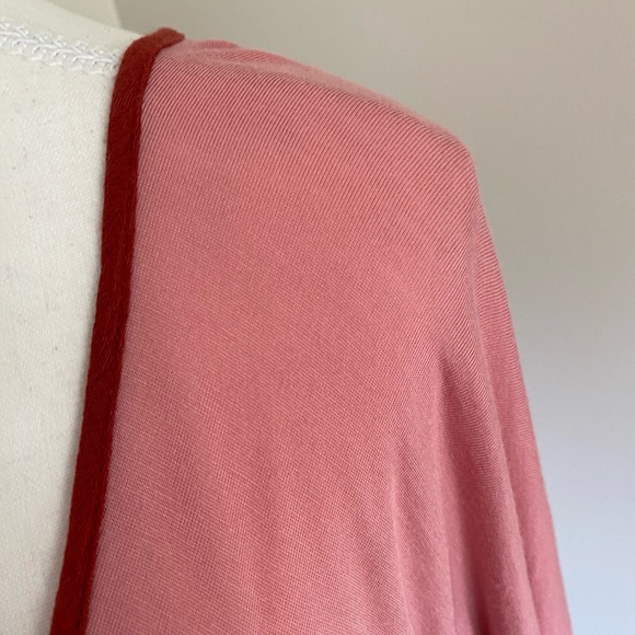 Anthropologie Meadow Rue Dusty Rose Soft Modal oversized Ruffled Boho Top. Sz M - Picture 4 of 15